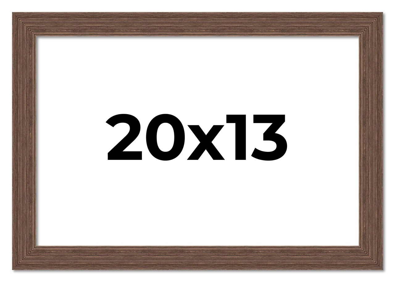 20x13 Wide Barnwood Picture Frame with UV-Resistant Acrylic & Acid Free Backing, Available in 6 Paint Finishes - Grey, Brown, White, and Black